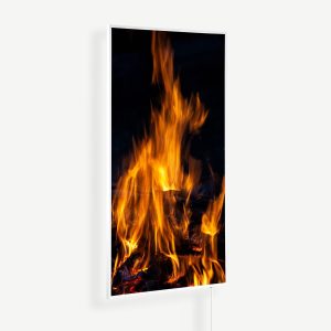 Kampvuur op zwarte achtergrond | Witte of zwarte lijst | 450 Watt - 1200 Watt