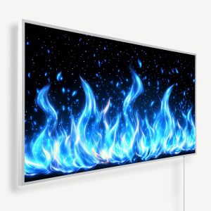 Blauwe vlammen | Witte of zwarte lijst | 450 Watt - 1200 Watt