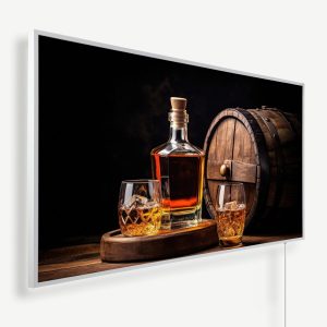 Whiskeyfles glazen en oud houten vat | Witte of zwarte lijst | 450 Watt - 1200 Watt